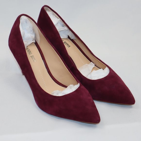 Gianni Bini Maroon Suede Pointed Heels Pumps Women's Size 7-NWOT - Picture 2 of 8